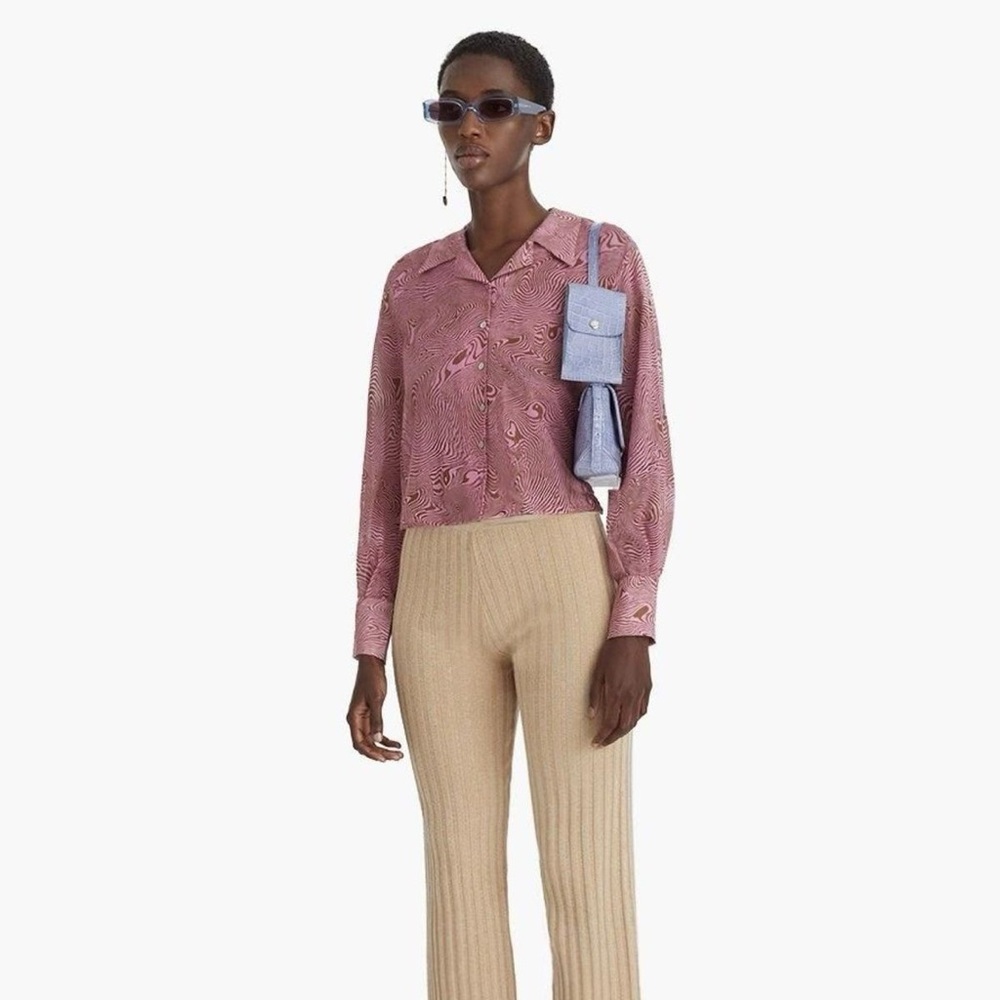 Pink Patterned Long Sleeve Shirt